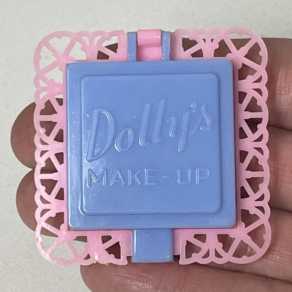 Vintage 1950s My Merry Dolly's Red Hat Box & Make Up Compacts LOT